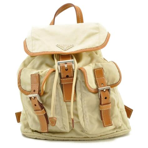 prada strandtasche beige|prada leather backpack.